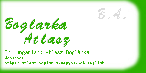 boglarka atlasz business card