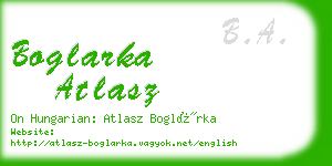 boglarka atlasz business card